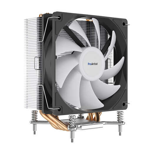 雅浚（ProArtist）E3V3风冷散热器 E3A黑/白炫彩四热管台式电脑CPU ARGB风扇支持intel1200/1700 /AMD 硅脂预涂 E3V3/intel专用