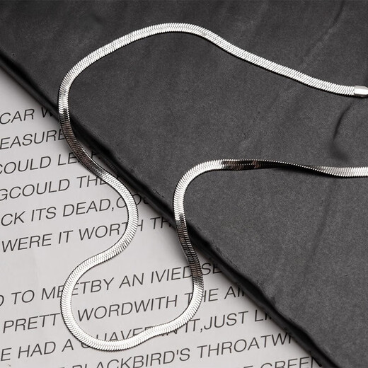 Misu platinum shiny snakeskin necklace for men and women PT950 platinum blade snake bone chain flat clavicle chain birthday 6.0-6.2g length 38cm width 2.1mmM buckle