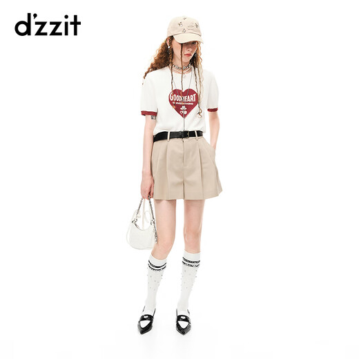 DZZIT地素时尚针织衫春夏珠片绣撞色绣花设计女3H2E3271B 白色 XS