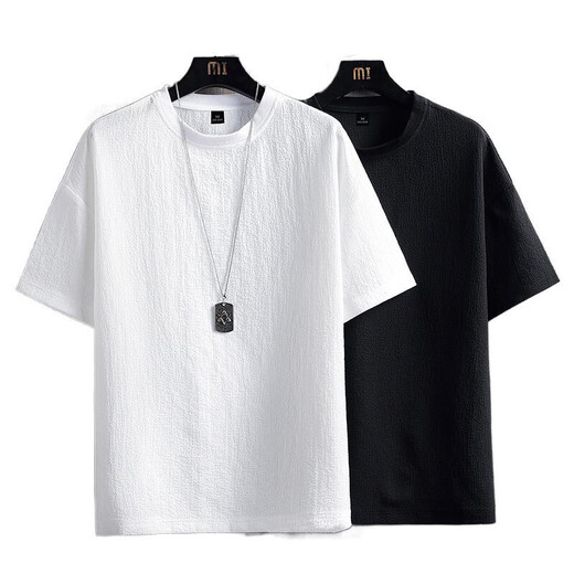 Kurashi Ichiro IsHin Seide Kurzärärmelte T-Shirt für Männer 2025 Sommer neuer lockerer, halbärmeliger T-Shirt T-Shirt Dünne, schnell trockenes T-Shirt White XL [150-170jin [Jin gleich 0,5 kg]]]
