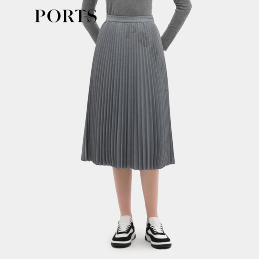 PORTS women's new autumn and winter skirt LL9S008NWF013 gray M (6)