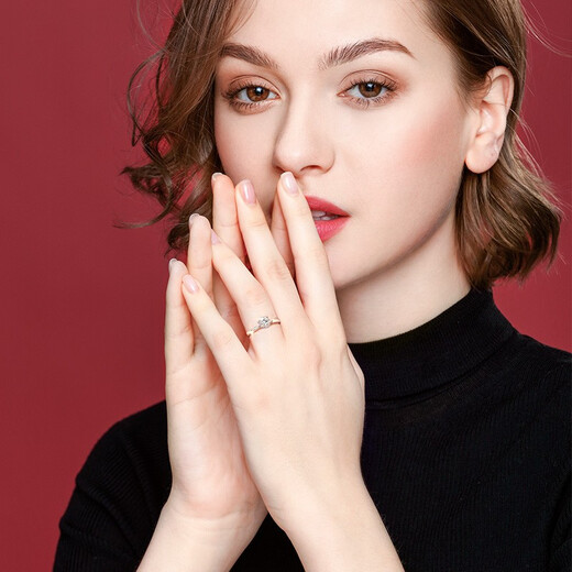 Nine-year-old 925 sterling silver ring for women, single ring, simulated diamond, one carat moissanite diamond, engagement birthday gift for girlfriend, eight hearts and eight arrows zircon model with adjustable opening