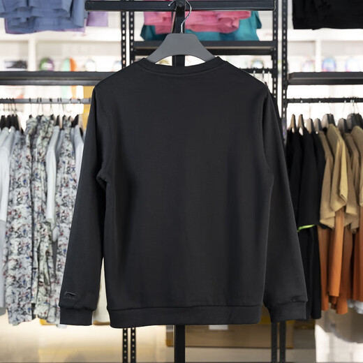 Li ning Sweatshirt Herren 2023 Neue Winter Sport Trendy Serie plus Fleece warm warm Pullover Sweatshirt AWDT753 AWDT753-4 Black 4xl