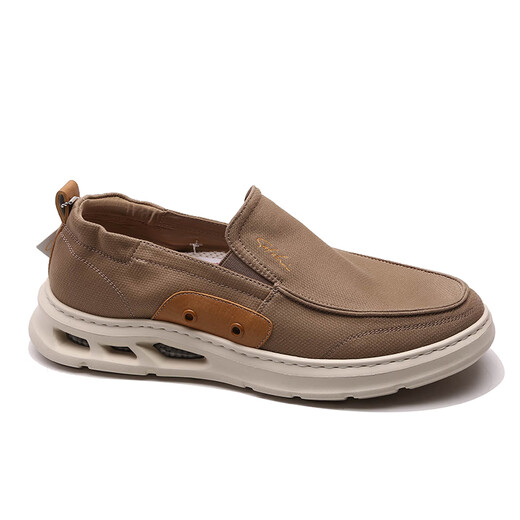 
Shachi men's shoes 2024 summer new lazy shoes men's casual shoes popcorn bottom breathable canvas shoes gray 3883 38