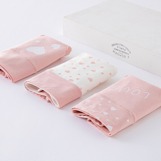 Youyou 1 point girls menstrual period underwear, special leak-proof for middle and large children, high-waisted cotton sanitary pants for girls during period, foundation love + white bottom love (2 packs) 2 pieces M weight 71-85Jin Jin is equal to 0.5 kg