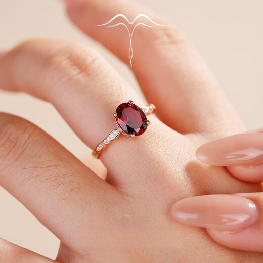 Fat Donglai's same pigeon blood ruby ​​ring 18k gold 2.5 carat natural pigeon blood red aluminum garnet gemstone 7X9 natural garnet ring live