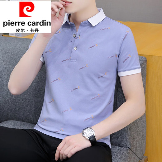 皮尔卡丹（pierre cardin）高档2024冰感男装小翻领短袖T恤有领上衣男士衫带领男衫新款 黑色Q679 M