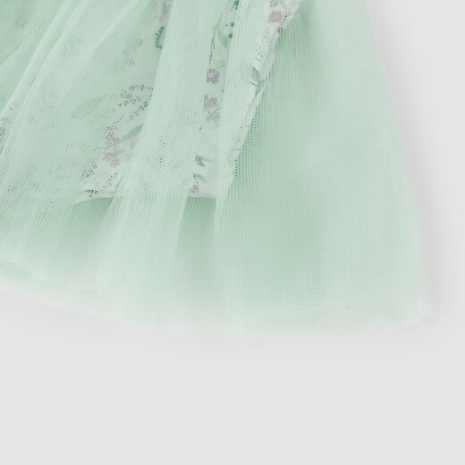 Ying's children's swimsuit short-sleeved one-piece hot spring swimsuit for boys and girls summer sun protection swimsuit UPF50+ girls - light vanilla green - one-piece skirt 100 cm