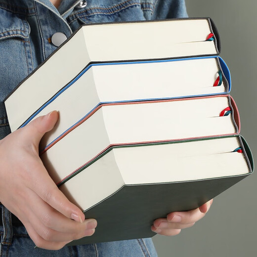 Faramon A5 verdicktes Notizbuch 736 Seiten A4 Hochwertiges weiches Leder Einfacher Notepad College-Studentenauszüge können angepasst werden A5-Blue [Blank 736 Seiten]
