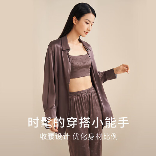 Jinsanta silk underwear women's mulberry silk butterfly satin jacquard bra-in tube top nut brown 1548 M