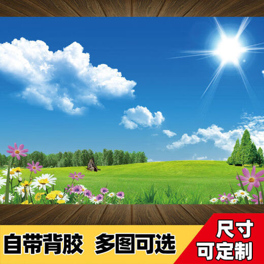 New Chinese style landscape painting wall stickers self-adhesive various natural scenery landscape paintings rural pastoral landscape painter style 3 width 120cm * height 80cm - whole sheet