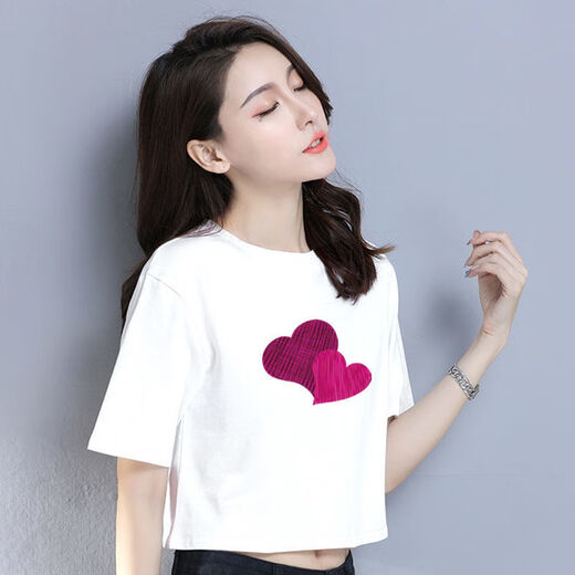 Sufulu Laefele T-shirt exposé au nombril à nombril pour femmes vêtements de nombril lâches courts hauts hauts manches courtes rétro de style noir de style noir 13821 single taille S 90jin [Jin est égal à 0,5 kg] en dessous