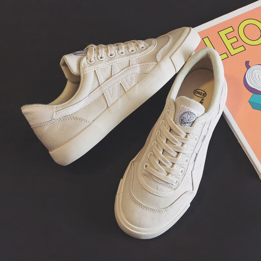 Huili Warrior Canvas Schuhe für Frauen lässig vielseitig viel oberes Flachbodenpaar Sportschuhe kghc087ta Beige 40