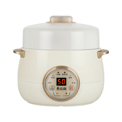 CHIGO electric stew pot, steamer, electric cooking pot, stew pot, stew pot, casserole, stew and steaming, all-in-one food supplement pot, stew soup cup, electric stew pot, electric casserole, soup pot, stew, water-proof porridge, multi-functional water-proof stew 1 liter - white porcelain gallbladder, intelligent appointment, three-dimensional heat conduction, anti-dry burning