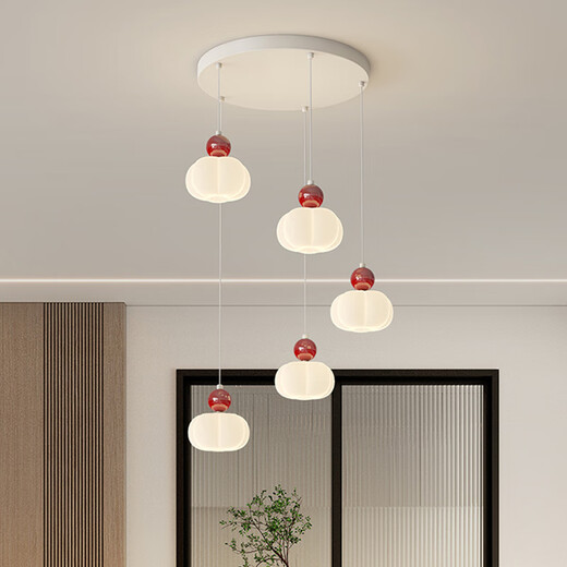Zhuansi Restaurant Chandelier minimaliste Long Strip Designer 5-HEAD CRAME Style Dining Table Lampe de salle à manger simple MODER