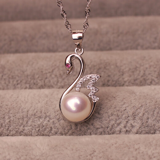 Jingruo natural freshwater pearl necklace 8-9mm single pendant for women 925 sterling silver clavicle chain for girlfriend's birthday 8-9mm purple pearl single pendant without chain