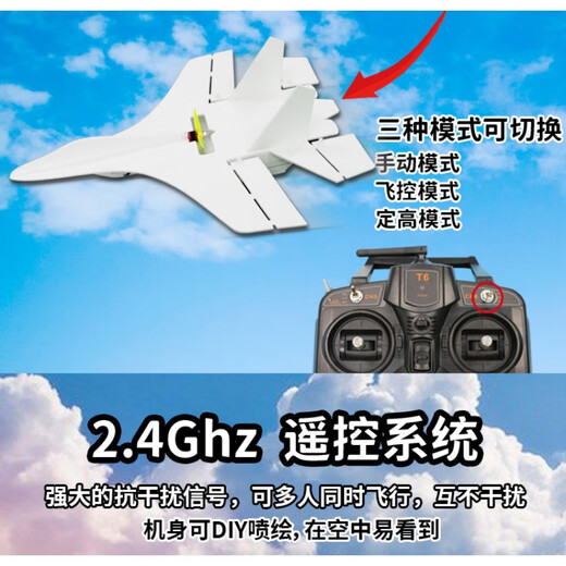 Wlyx Songhu Controlado controlado a avión fijo Modelo de aeronave Accesorios de competencia escolar de espuma resistente a la aeronave-Cuerpo de piso (con pegamento)