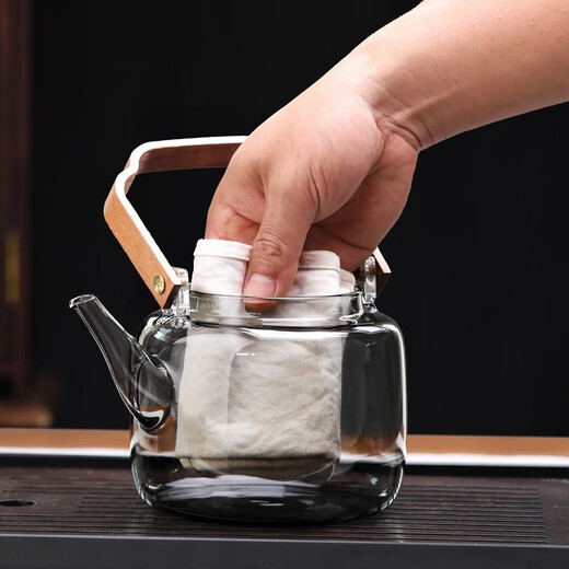 Gao Ming Teapot Transparent Black Chinese Lift Teapot Glass Boiling Teapot Electric Ceramic Stove Tea Maker Charcoal Stove Steaming Integrated Mohai 4th Generation Pot 1000ml