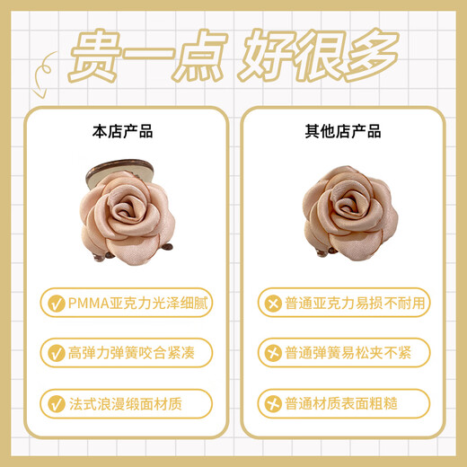 Yidaiier Camellia Clip Clip for Women 2025 Nouvelle tête de dos haut de gamme Rose Clip de cheveux à demi-attaché Clip de fleur Accessoires de cheveux F2694 Clip rose clair / Single 4cm