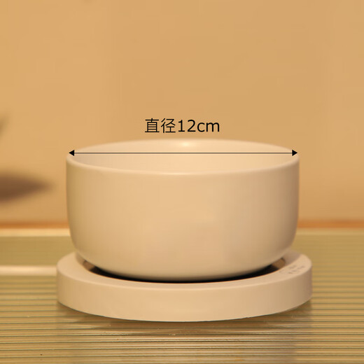 OEIN猫咪饮水机饮水器酸奶机水碗猫喝水喂食 猫碗冬天用 350ml雪域白陶瓷碗圆形温垫