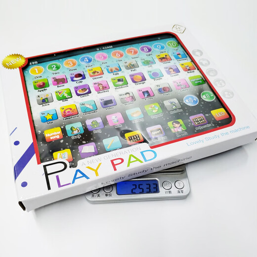 Beliebte Kinder großer englischer Tablet-Lernmaschine Kinder Simulationsbeleuchtung iPad frühe Bildungsgeschichte Maschinenspielzeug 688-1 Beleuchtungstablette-rot