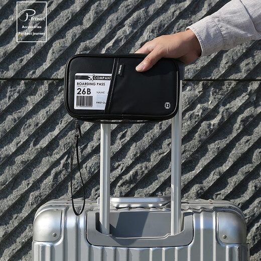 POTRAVEL.DESIGN Sac pour passeport de voyage à l'étranger, blindage RFID, sac pour cartes antivol, porte-billets d'avion, sac pour documents, sac de rangement pour documents familiaux, vert