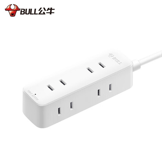 Bull (BULL) Bull original two-pin socket two-hole plug-in strip mini strip plug two 2-pin hole plug-in strip plug-in board short-line plug-in board with line extension terminal board GN-A140 1.8 meters 4 sockets