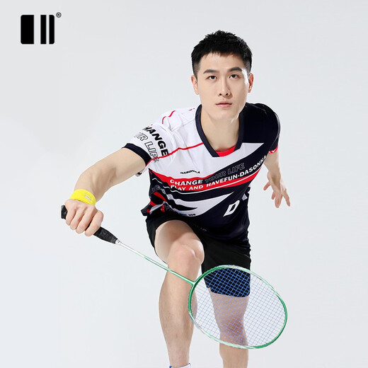 Side and Even Badminton Clothing Set Spring and Summer New Couple Set Short Sleeve Sportswear Quick Dry Breathable Group Purchase Competition Suit Men's Set C112241+12241 XL