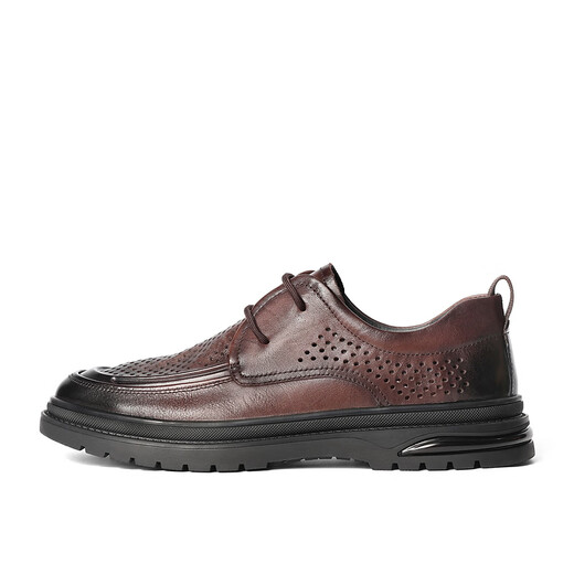 Belle punched breathable casual leather shoes men's trendy business shoes A1365BM4 pre-sale brown 40 (250mm)