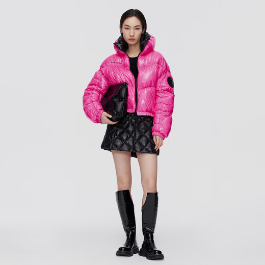 Bosideng (BOSIDENG) [Broken code clearance] Outlet winter down jacket for women puff thickened trendy versatile short 90 velvet jacket Jingmeihong 1369 S 160/84A