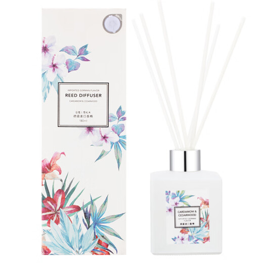 MINISO Elegant Summer Flower Fireless Aromatherapy Cardamom/Cedar Wood 180ml Home Indoor Rattan Fragrance Essential Oil