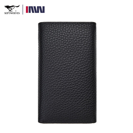 Septwolves Key Sac Men de monnaie pour monnaie de monnaie de monnaie en cuir authentique en cuir masculin couvercle multi-fonctions de la petite entreprise en cuir en cuir sans taille (nouveau modèle est disponible)