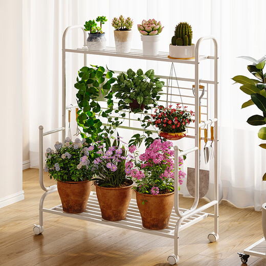 Yicai Nianhua flower rack balcony multi-layer high-end flower pot storage rack combination floor-standing plant rack succulent potted plant mobile rack 5258