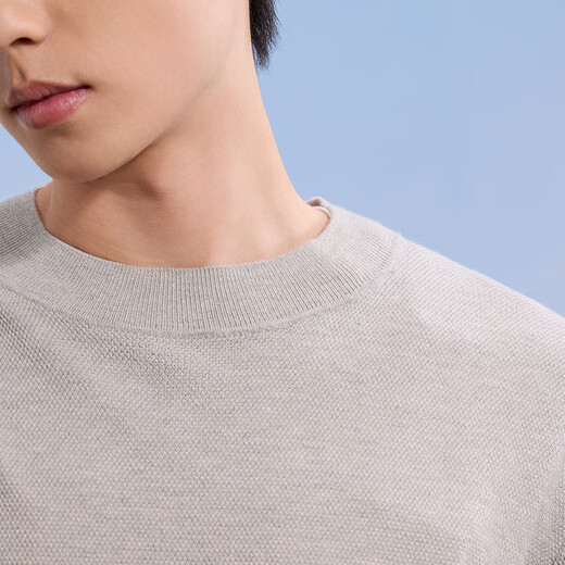 Made in Tokyo, classic wool sweater sweater for men, autumn business casual warm men's base layer oatmeal color L