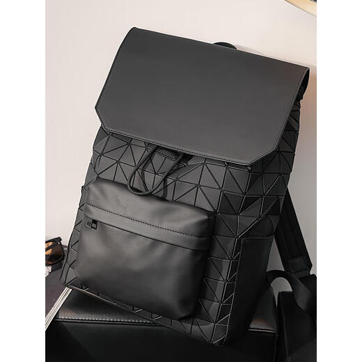 Rsuzz Trendy Marke Mode Mode großer Kapazität Rucksack Männer Leichtes Rucksack lässig Geometrische Diamant -Männer -Rucksack Rsu677 Schwarz