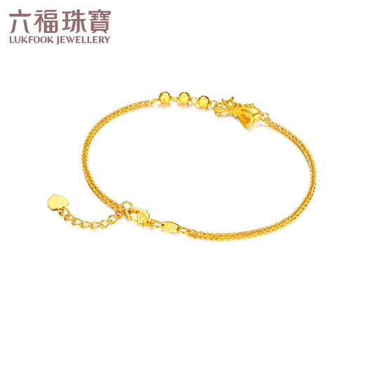 六福珠宝足金光面蝴蝶结黄金手链送礼 计价 F95TBGB0004 3.63克(含工费719元)