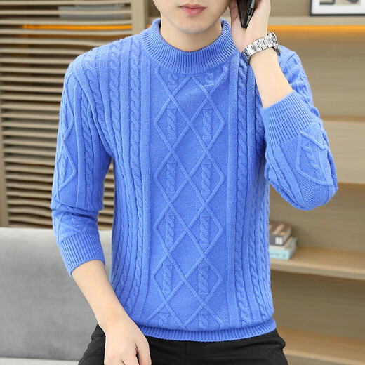 NJSKAKW Twist Pullover Pullover Herrener runder Nacken Lose Trendy Brand Herbst und Winter Retro Fadenmantel Hong Kong Style Trend Solid Color Sweater M23910 Weiß M [100-125Jin [Jin gleich 0,5 kg]]