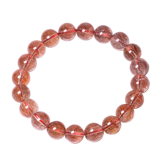 Fat Donglai's same style red hair crystal kelami natural copper hair crystal bracelet for men and women hair crystal bracelet turn (style) bead diameter 10MM