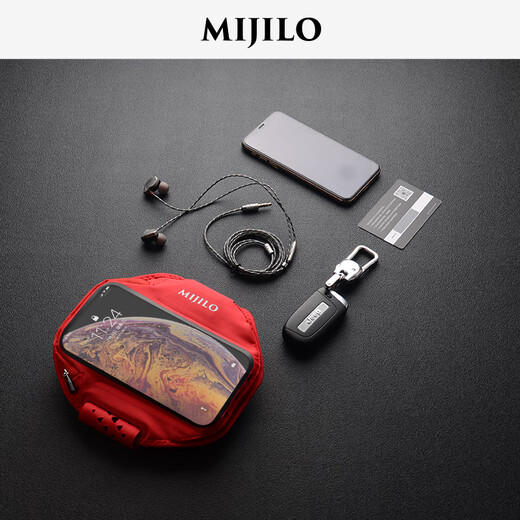 MIJILO touch screen running phone arm bag sports arm bag unisex fitness phone bag wrist bag dark gray