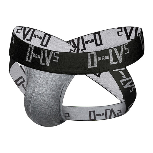 Sexy and interesting double-butt underwear for men with cross-belt T-pants gay GAY thong for men's sexy XXL gray
