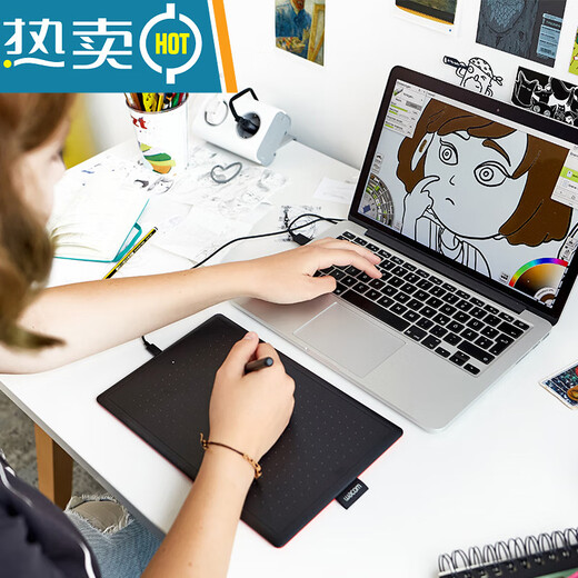 数位板CTL 672电脑绘画板动漫电子绘图板手绘板网课手写板 CTL-672官方标配 带笔芯+毛毡包 27.7x18.9cm