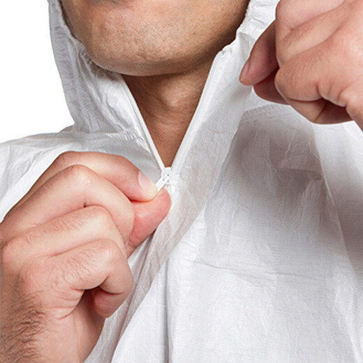 Tyvek DuPont Schutzkleidung 1422A (TBM001) Tyvek einteiliger, industrietauglicher Staubpartikel-Farbsprüh-Isolationskittel XL mit Kapuze