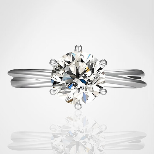AVHE platinum diamond ring PT950 six-claw twist arm torus ring cultivated diamond real diamond women's wedding gift Chinese Valentine's Day platinum twist arm torus-30 points diamond 9-20 circle can be consulted