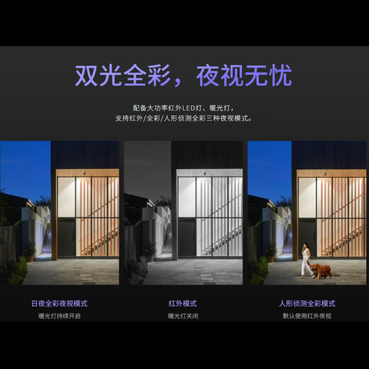 普联（TP-LINK）监控摄像头家用 高清无线室外防水球机 手机APP远程看家 全彩红外夜视360度全景旋转云台版监控器 【双镜头丨双画面】800万断电续航版 64GB内存卡【免费升级128GB卡】