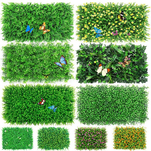 Yuanaike Custom Package Design Green Plant Wall Simulation Plant Mur Mur Decoration Salon Room Intérieur fond de fleur Mur Green Plastic Plastique Faux Porceau Balcon Fond Mur Simulation Porceau pastoral Eucaly (1 Piece Taille 40 * 60 cm)