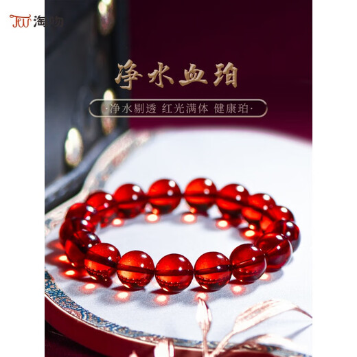 Taoki Wenwan Natural 7A+ Collection Grade Burmese Water Purifying Blood Amber Bracelet for Women, Amber Bracelet for Men, 7A+ About 10mm Natural Crystal/Semi-Precious Stone