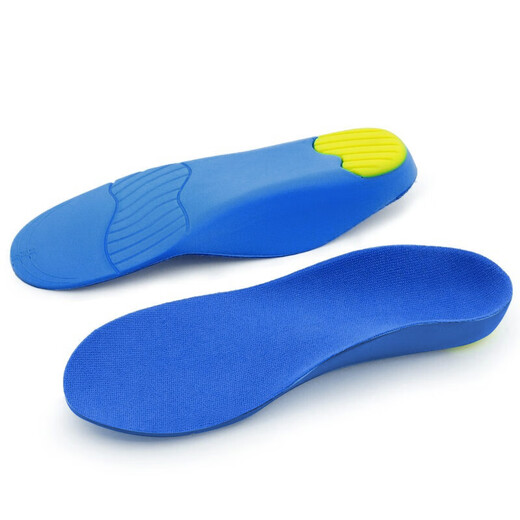 The original flat foot correction insole for children's adult foot arch support insole for men and women soft and elastic for a long time to stand comfortable bone spur foot arch pad blue [soft and comfortable support] can be cut 1 pair size 36-39 (sole length is about 25cm)
