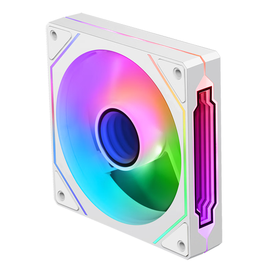 京品鹿棱镜四代PRO战隼F12棱镜PLUS积木版水冷12CM机箱风扇正反向无线拼接ARGB神光同步PWM温控制器集线 棱镜4代PRO白色反向风扇（5V三针接口）
