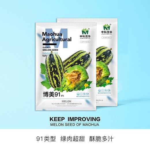 Zhongke Maohua vegetable and fruit seeds Bomei No. 9 melon seeds Huayang Boyang series Bomei 91 melon seeds 94 super sweet Bomei 91 melon seeds 2000 capsules