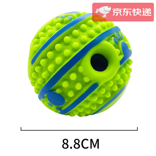 Saipuda (SAIPUDA) dog toy relieves boredom, rolling barking ball, resistant to chewing and molaring, self-entertaining, not bad when chewed alone, pet sounding ball, green 8.8CM rolling ball, making sound 520Jin Jin equals 0.5kg, for dogs 20Jin Jin equals 0.5kg